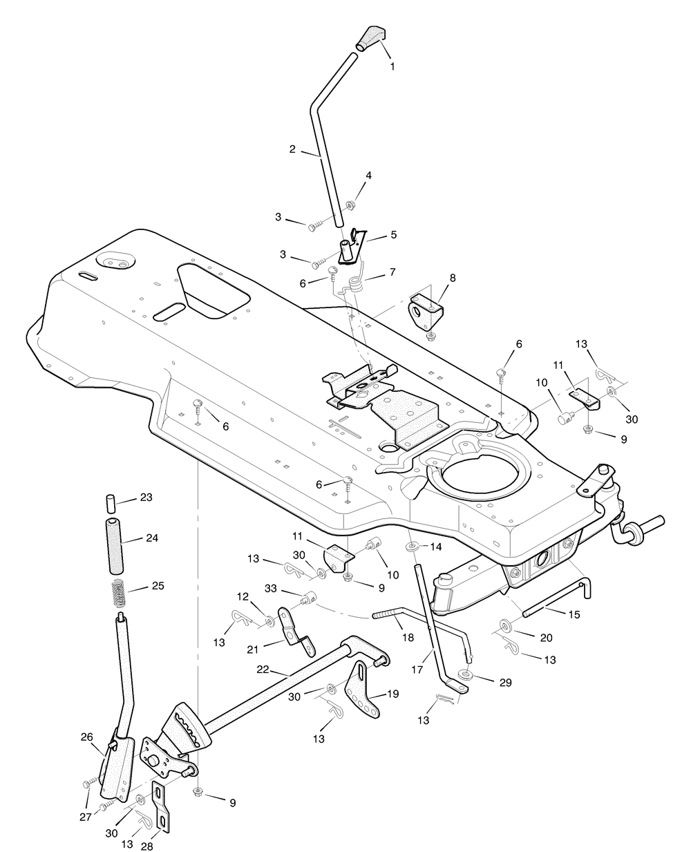 Mower Housing Suspension Diagram and Parts List for 387002X92NA 2004 Briggs and Stratton Lawn Tractor